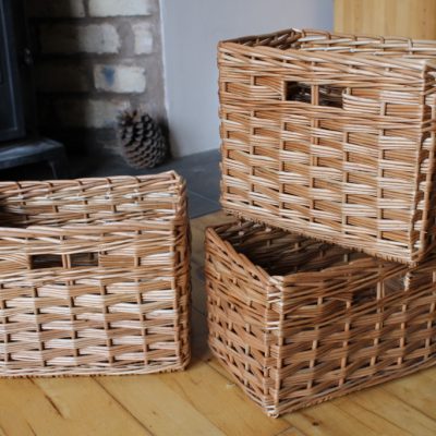 custom made baskets in buff willow