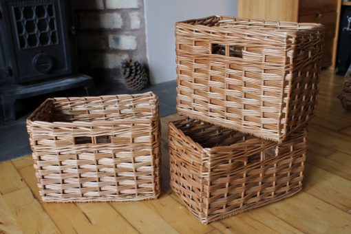 custom made baskets in buff willow