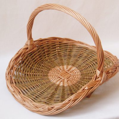 round willow flower basket