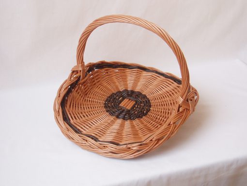 round willow flower basket