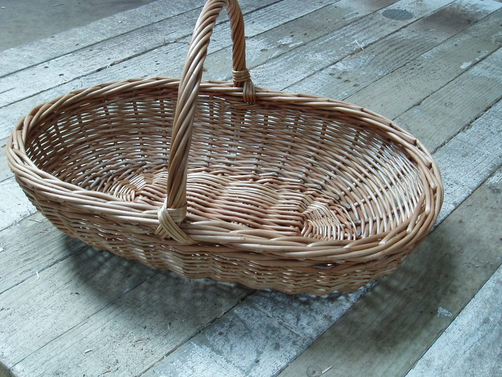3 x Esschert Garden Trugs Baskets Handmade Whicker Willow Branches Wood Rattan 