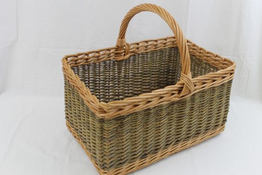 rectangular shopping basket in willow