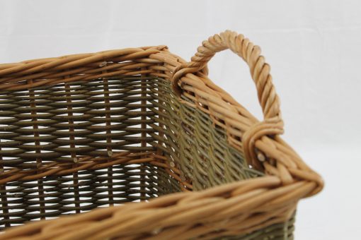 tapered square log basket made in uj