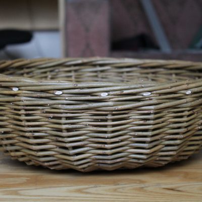 fruit basket in green willow made in uk