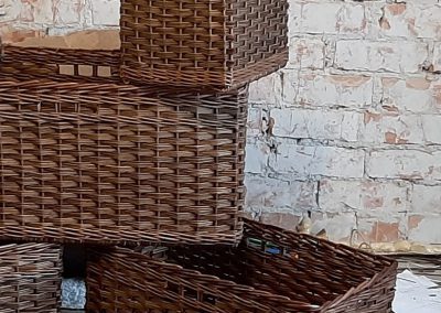 wicker baskets dark brown stain